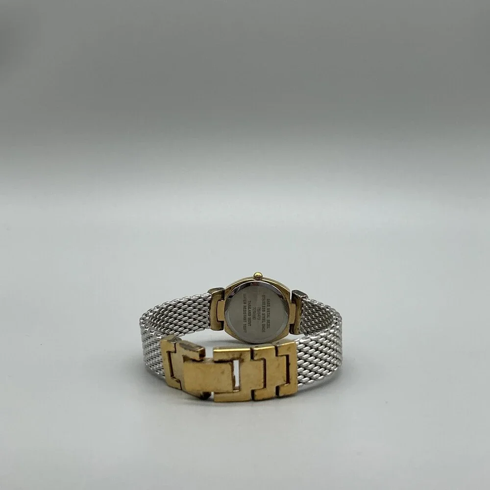 Armitron Now Womens Watch 22mm Silver Two Tone Mesh Date Box New Battery 6.75